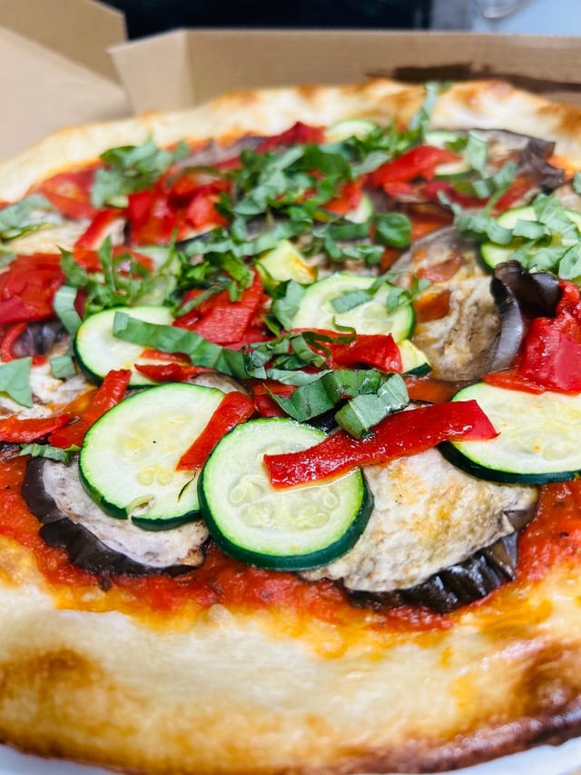 Vegan Verdure Pizza.