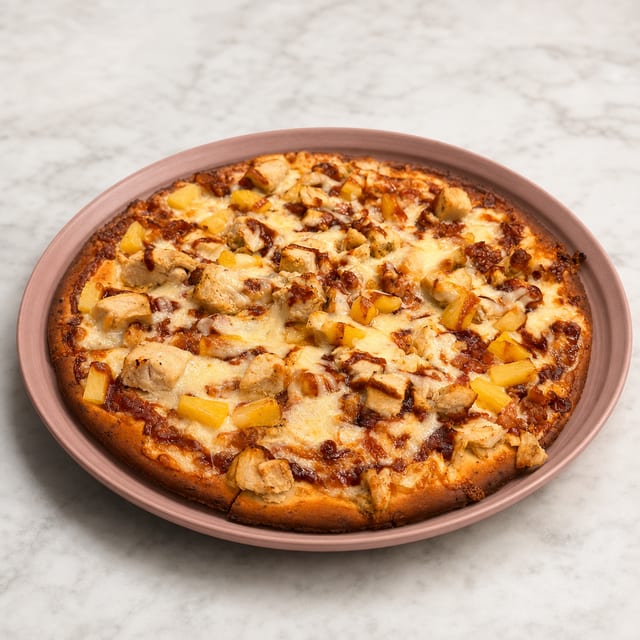Hawaiian BBQ Chicken Pizza.